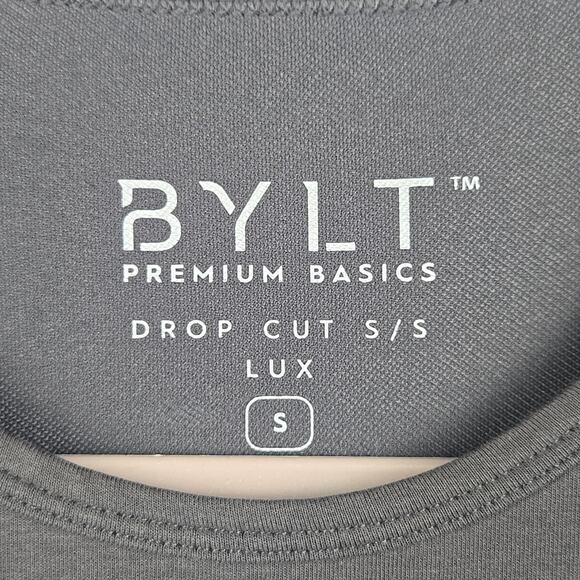 BYLT Drop Cut Short Sleeve Lux Tee  Grey Size Small - Picture 3 of 5